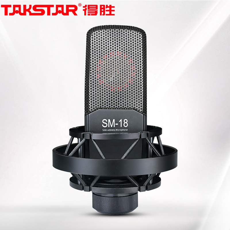 得胜（TAKSTAR）SM-18 专业电容麦克风 手机直播设备外置声卡套装电脑主播话筒 抖音直播全套 黑色