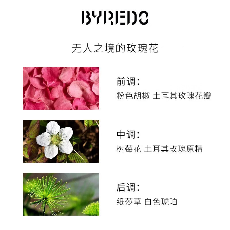 Byredo百瑞德香水 无人之境（无人区玫瑰）淡香精50ml 男士女士香水 生日礼物 送女友 