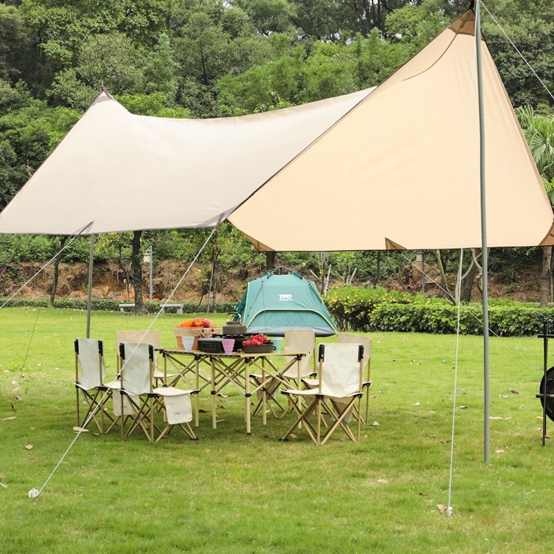 美国tfo新款户外六边形天幕露营防晒天幕遮阳棚防雨凉棚 流沙金【438*