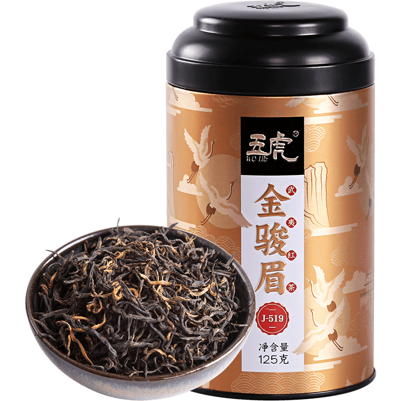 五虎(wu hu) 红茶五虎金骏眉茶叶红茶特级正宗浓香型五虎红金俊眉125g