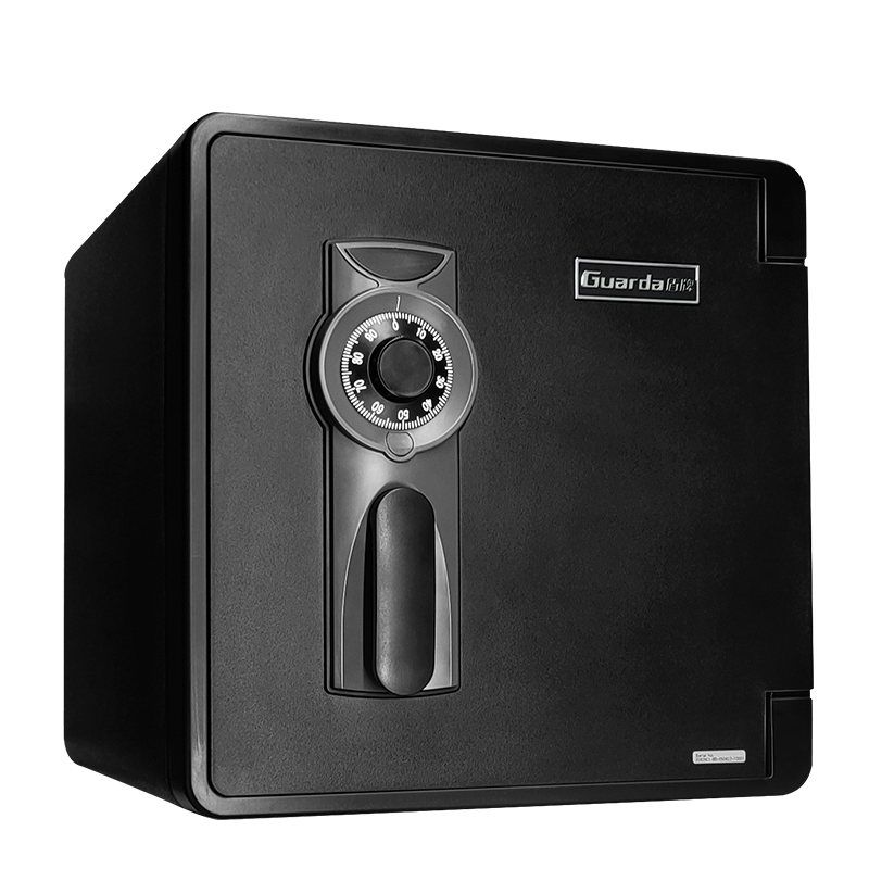 盾牌防火保险柜/箱UL美标认证防火60分钟防水防盗防搬走家用小型衣柜床头柜固定墙高43/45/60cm夹万 2092黑-高45cm-机械锁-带地锁 【美国UL防火60分钟认证】-防水8小时