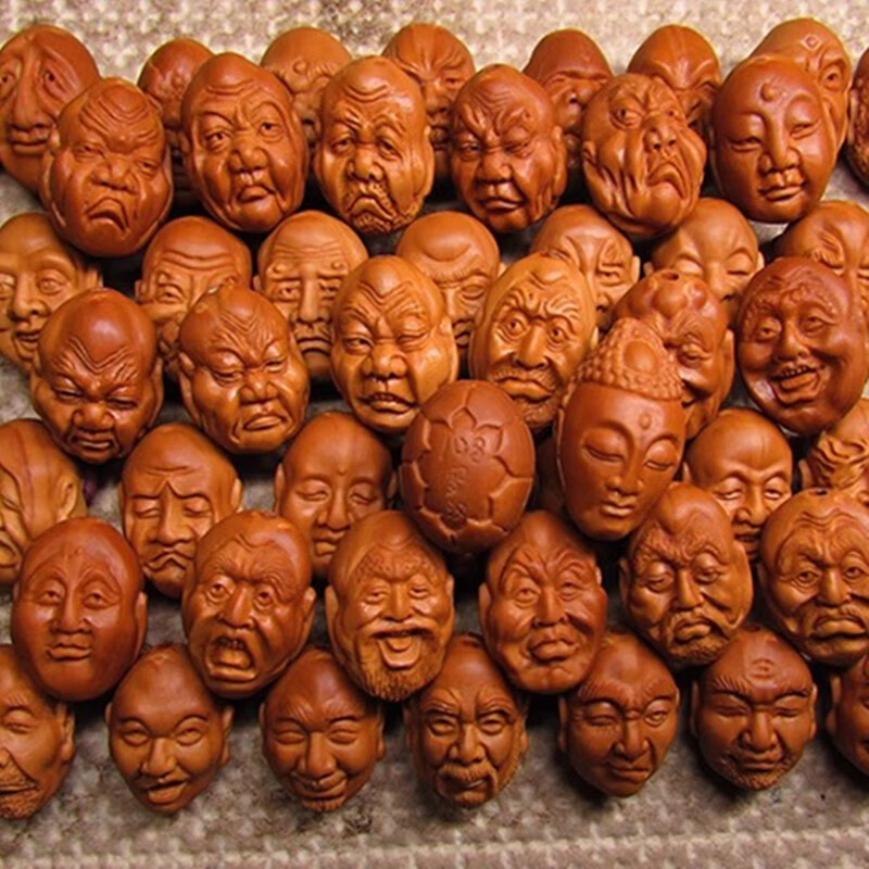橄榄核108罗汉双面长串十八罗汉橄榄胡手串男士文玩橄榄核雕项链 尺寸