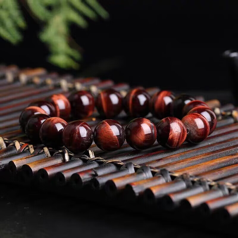 关辰珍藏级红虎眼石手串男女士情侣款木变石鹰眼石水晶手链生日礼物