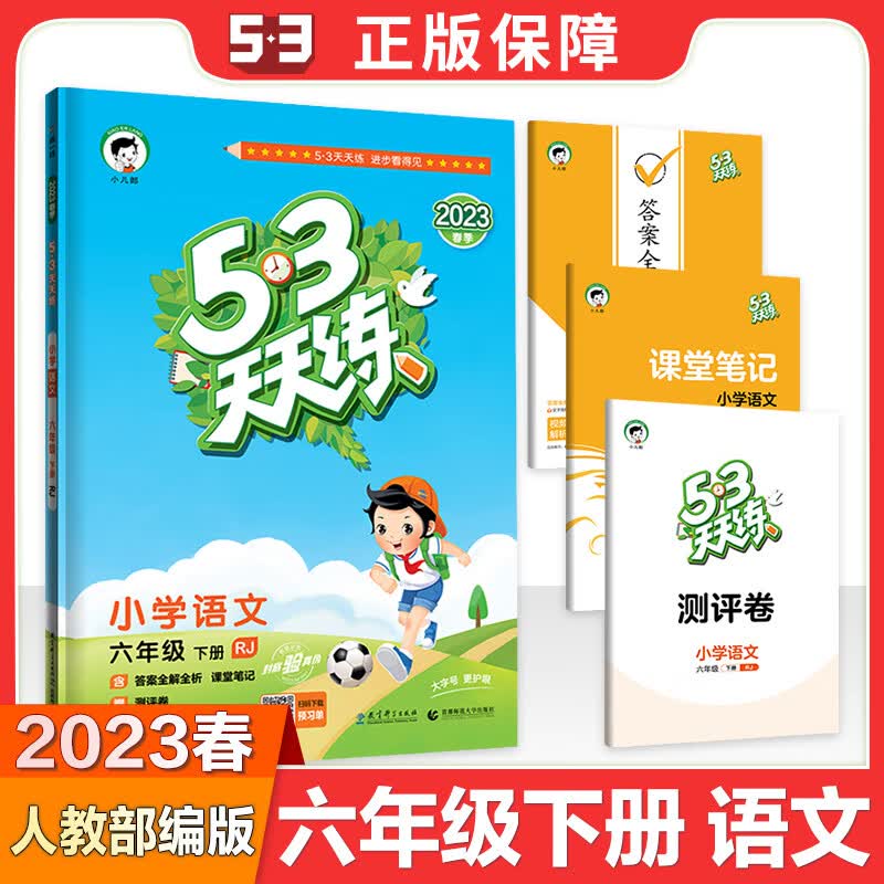 2022春新版 53天天练六年级语文下册 RJ人教版小学生六6年级下册同步训练 语文期末单元试卷测题练习册一课一 语文