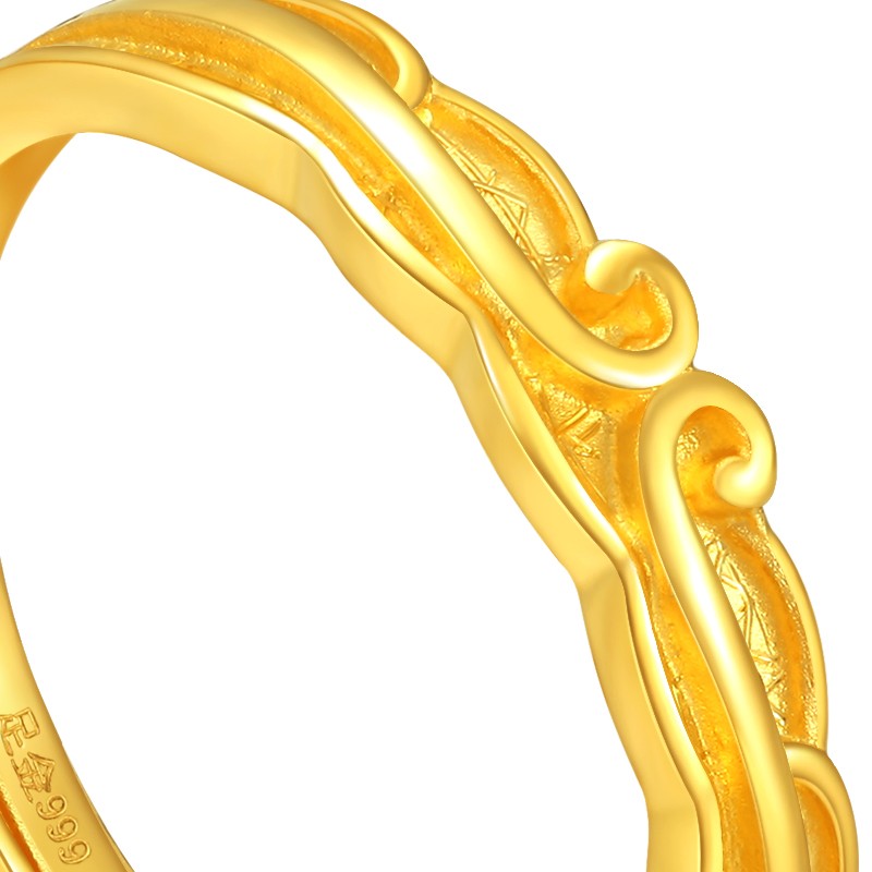 黄金戒指老庙黄金足金精品戒指一生所爱男女对戒金重约：2.8g值得买吗？哪个性价比高、质量更好？