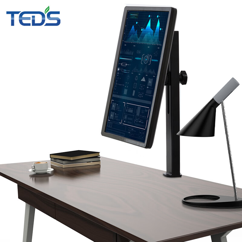 泰德适(TEDS)液晶显示器支架臂屏幕旋转升降电脑架0001 单屏款-黑色 夹桌式