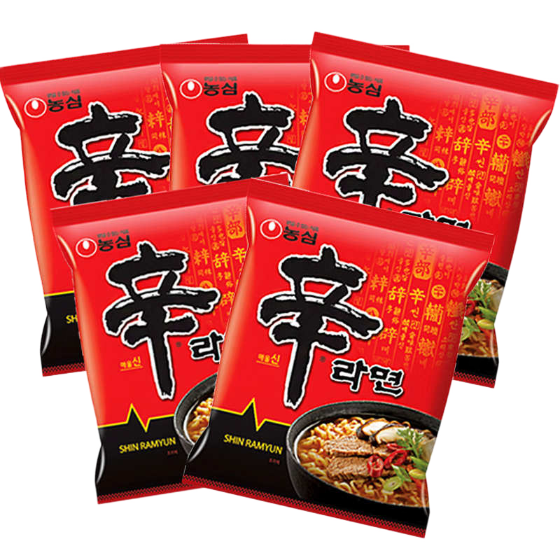 農心（NONGSHIM）韓國進(jìn)口方便面 農心辛拉面 泡面辛辣味韓式拉面煮面速食湯面 辛拉面5袋+四川炸醬面4袋