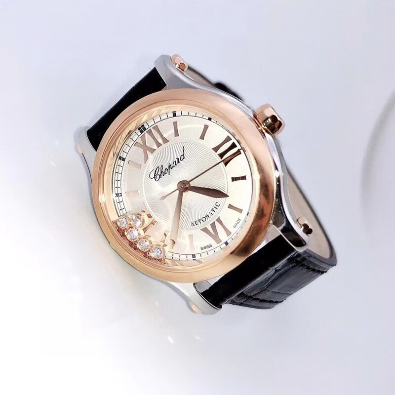 【二手99新】萧邦女表 快乐5钻/7钻系列 自动机械手腕表玫瑰金肖邦