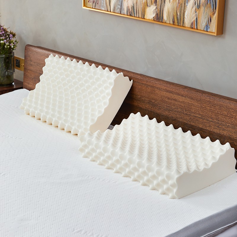 网易严选乳胶枕枕头 93%泰国天然乳胶枕 抑菌防螨 护颈按摩颈椎枕学生 【93%全棉枕套】按摩颗粒卡其色