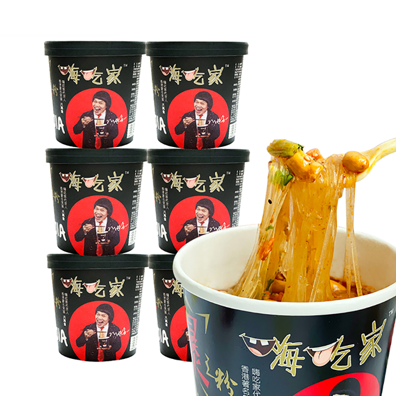 乐嗨家 嗨吃乐嗨家金汤爆粉 酸辣粉整箱桶装方便速食食品 128g*6桶