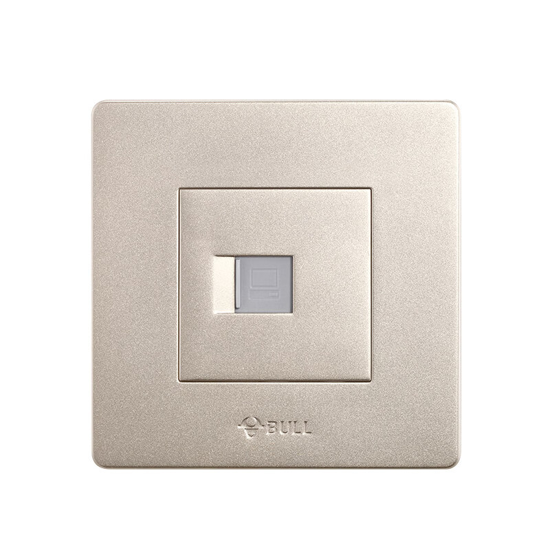 公牛(BULL) 开关插座 G07系列 一位电脑打线型六类插座 86型面板G07T102B(U6) 香槟金 暗装