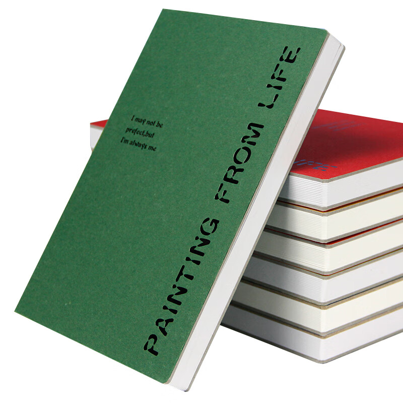 记忆印象 素描 速写本 图画本 马克笔绘画本 白纸 画画本 手绘 彩铅 油画棒 写生 涂鸦本 画本 32k深海绿原白
