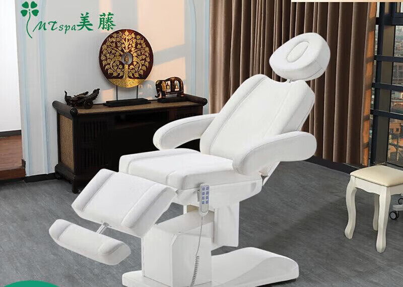 电动一拖四床牙科床注射床折叠纹绣床升降纹身椅微整形床 白色 md