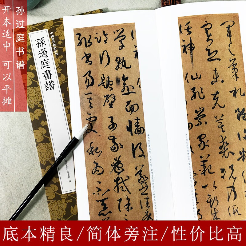 孙过庭书谱 草书代表作高清原碑帖+近距离临摹可平摊毛笔书法字帖草书初学者入门临摹教材范本基础教程书籍浙江人民美术出版社图书籍