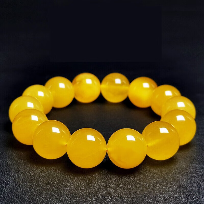 宫艳 蜜蜡手串实用天然无烤色送男女朋友无瑕疵男款佛珠女士手链俄料