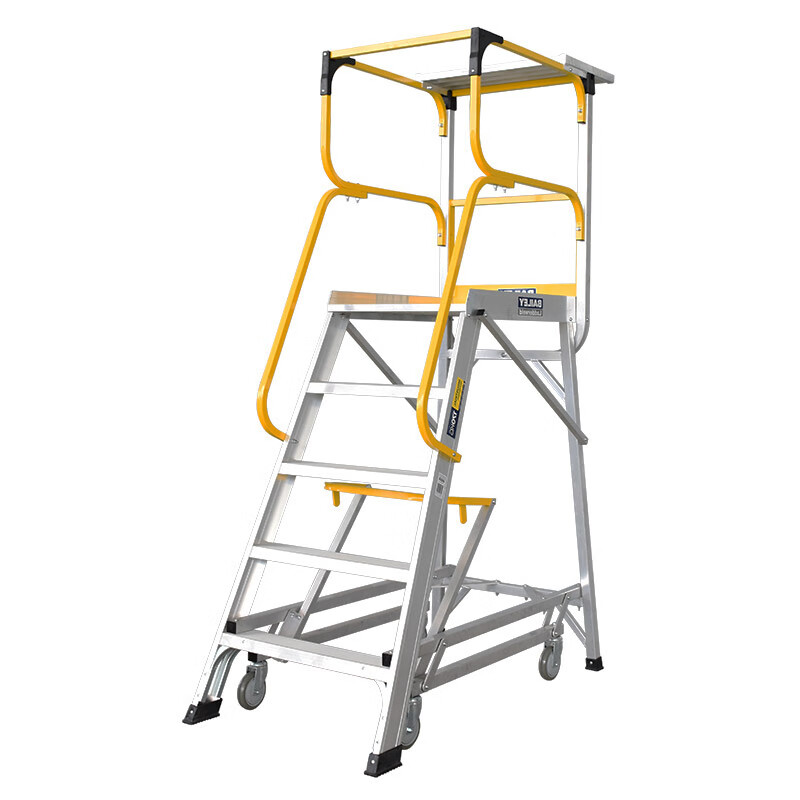 稳耐梯子铝合金平台梯2.3米人字梯超市仓库理货梯平台梯需组装 FS13593