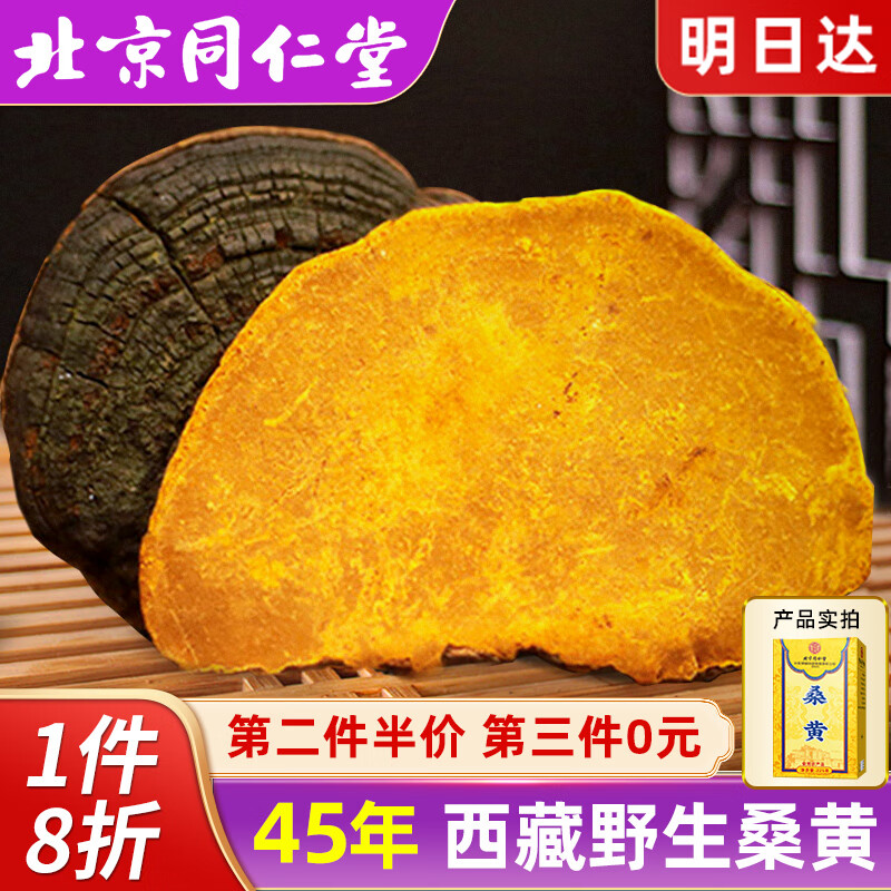 从容硬对同仁堂桑黄正宗西藏野生黄菌金边整枝整朵干货灵芝饮品泡酒药材