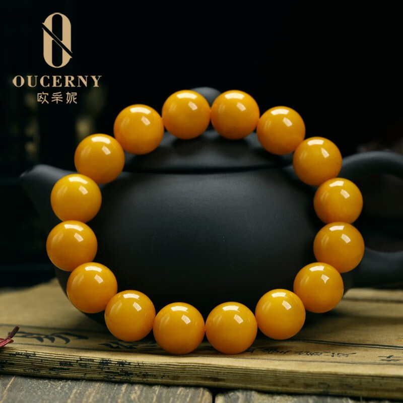欧采妮（OUCERNY）【收藏老蜡手串】 孤品琥珀老蜜蜡手串天然满蜜单圈男士女款手链 8mm 收藏级手串 择优发货