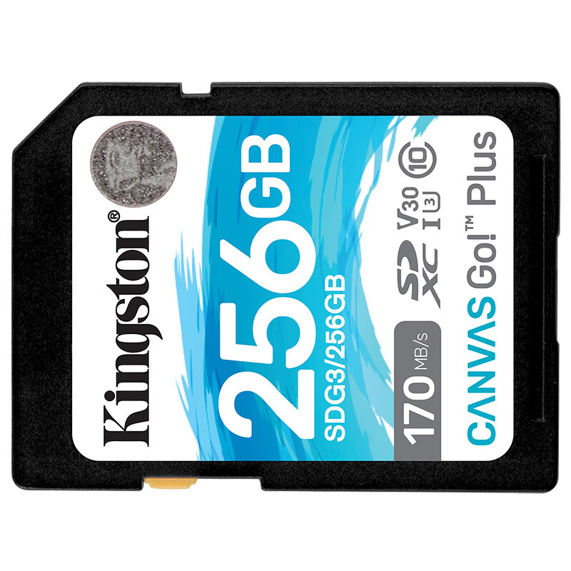 金士顿（Kingston）256GB SD存储卡 U3 V30 相机内存卡 高速sd卡大卡 4K超高清拍摄 读速170MB/s 写速90MB/s