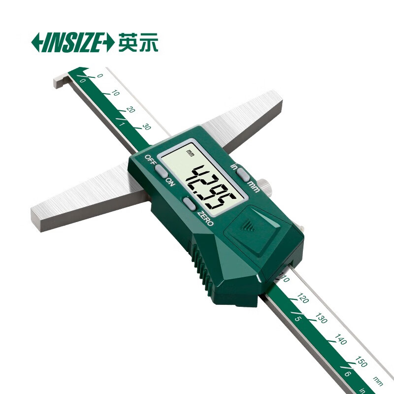 英示(insize)带钩数显深度尺高精度工业级卡尺1142分辨率0.