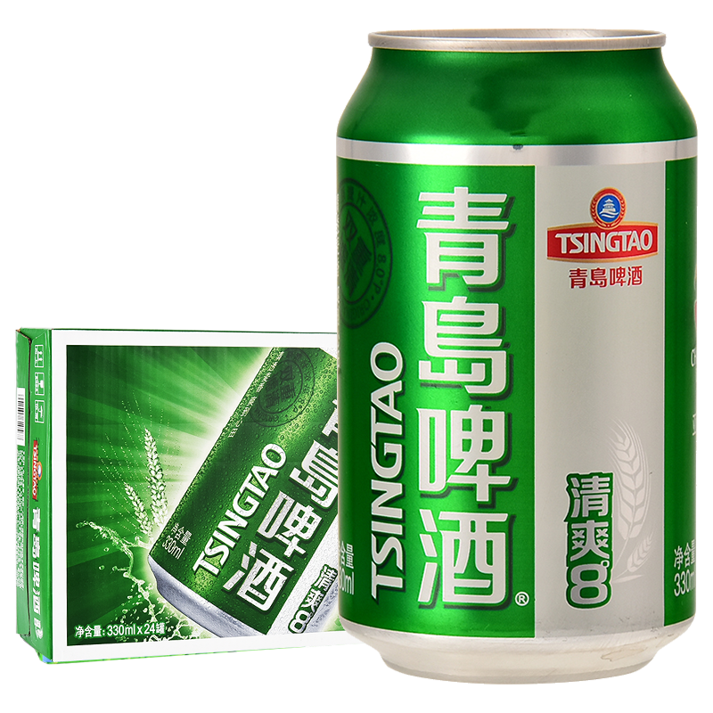 TSINGTAO 青岛啤酒 清爽8度 330ml*24听