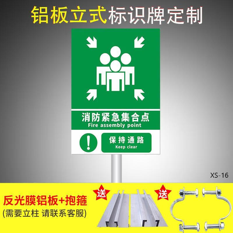 紧急疏散集合点消防疏散指示标志应急避难场所地下防空洞标识 xs-16