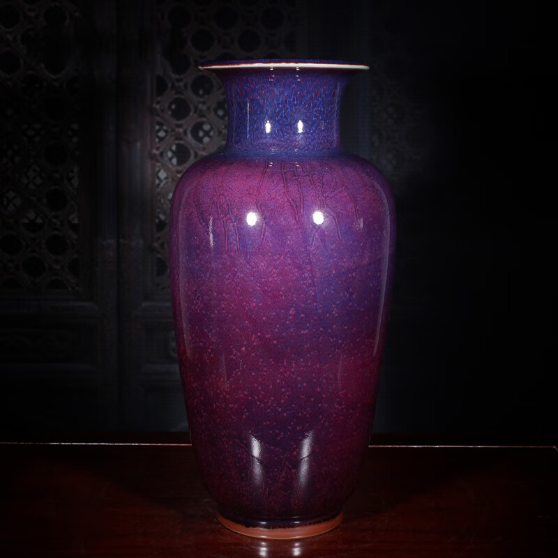 未心  当代钧瓷窑乔迁礼品摆件钧瓷花瓶家用[回归瓶][45cm系列]钧瓷