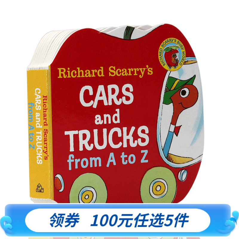 斯凯瑞 英文原版绘本 Richard Scarry's Cars and Trucks from A to z  幼儿字母入门从A到Z 手掌口袋书 斯凯瑞 儿童英语启蒙认知