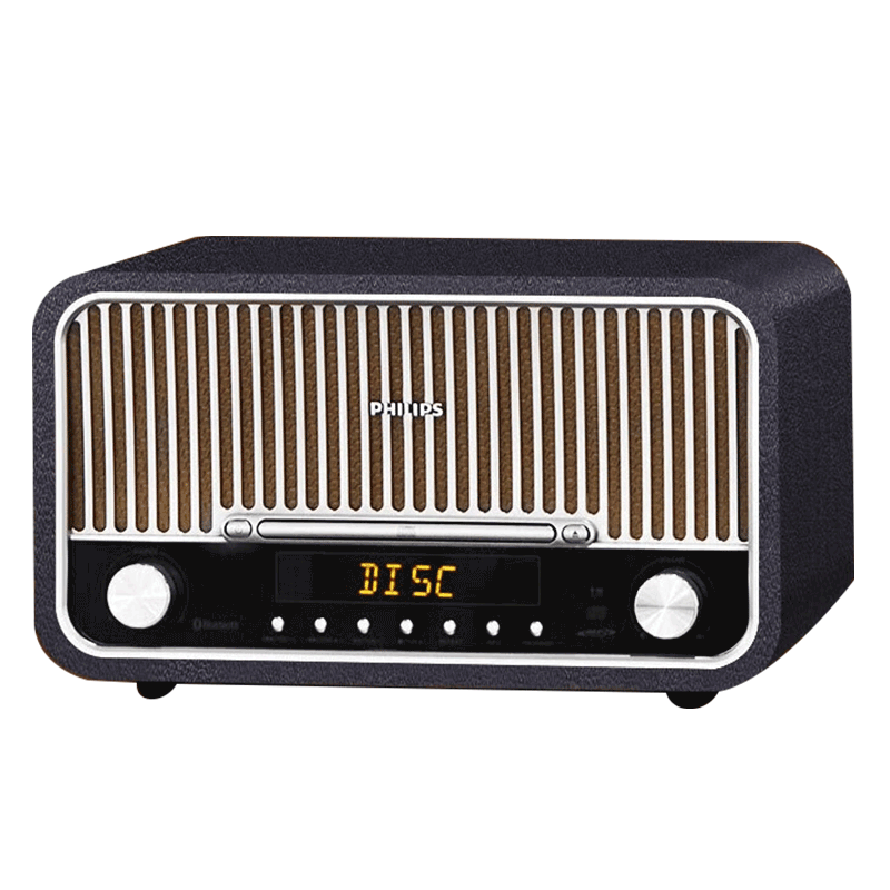 飛利浦(PHILIPS)TAM6208B/93藍(lán)牙音箱CD播放機(jī)高保真功放音響發(fā)燒復(fù)古收音機(jī)CD音響一體機(jī) 星耀黑