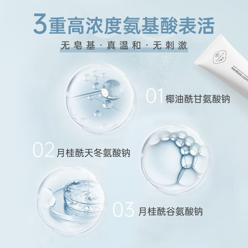 几舒氨基酸洗面奶控油保湿深层清洁毛孔温和不刺激洁面乳油皮女男士用 氨基酸温和洁面乳100g
