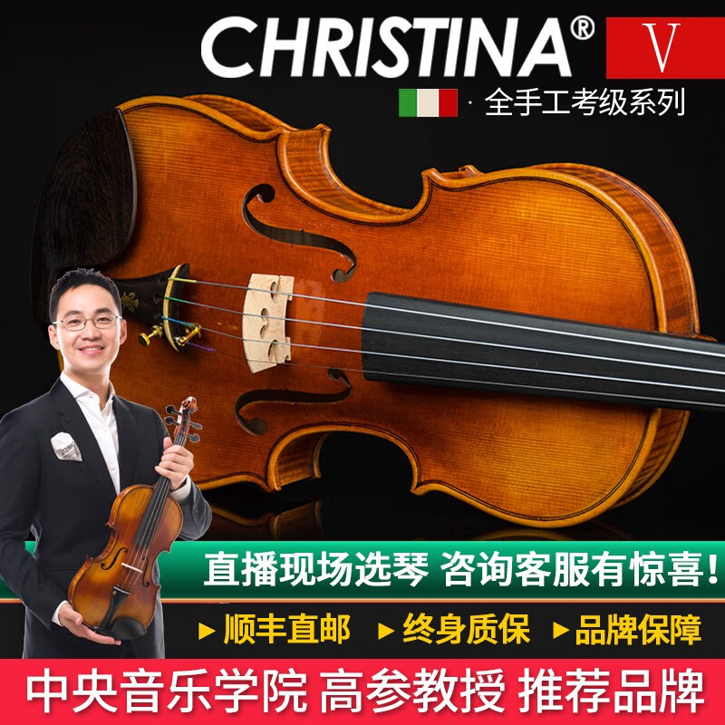 克莉丝蒂娜（Christina）小提琴V10D专业手工演奏整板考级进阶初学入门成人学生儿童乐队 4/4 身高155cm以上怎么样,好用不?