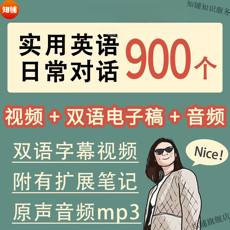 日常实用英语900句对话/生活社交职场出国英语口语学习资料视频课程 全套视频 标准