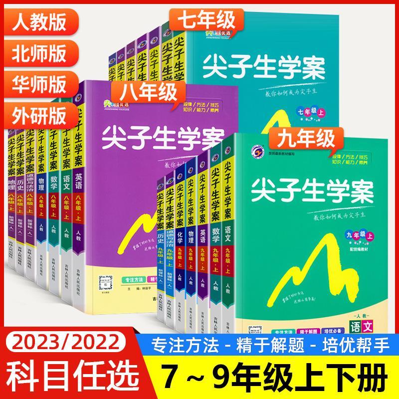 9成新科目尖子生学案册语文数学英语物理 人教版语文 七年级下