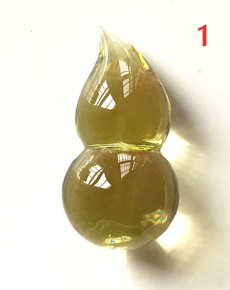 黄水晶葫芦吊坠旺运寓意福禄双收饱满黄色水晶男女 1号_40*20*20mm