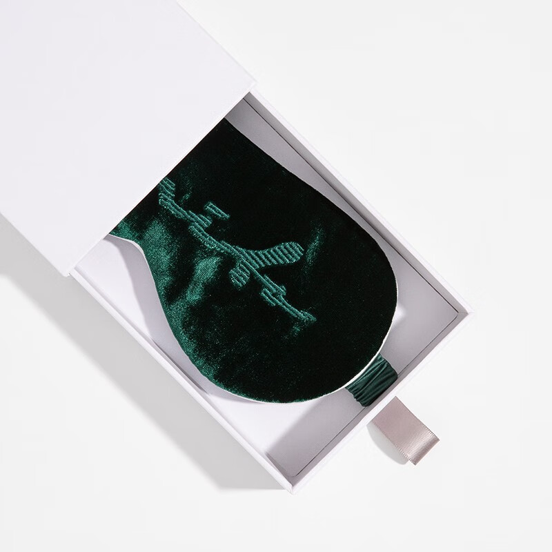 manito /曼尼陀 ladylike logo刺绣丝绒眼罩 墨绿色 f