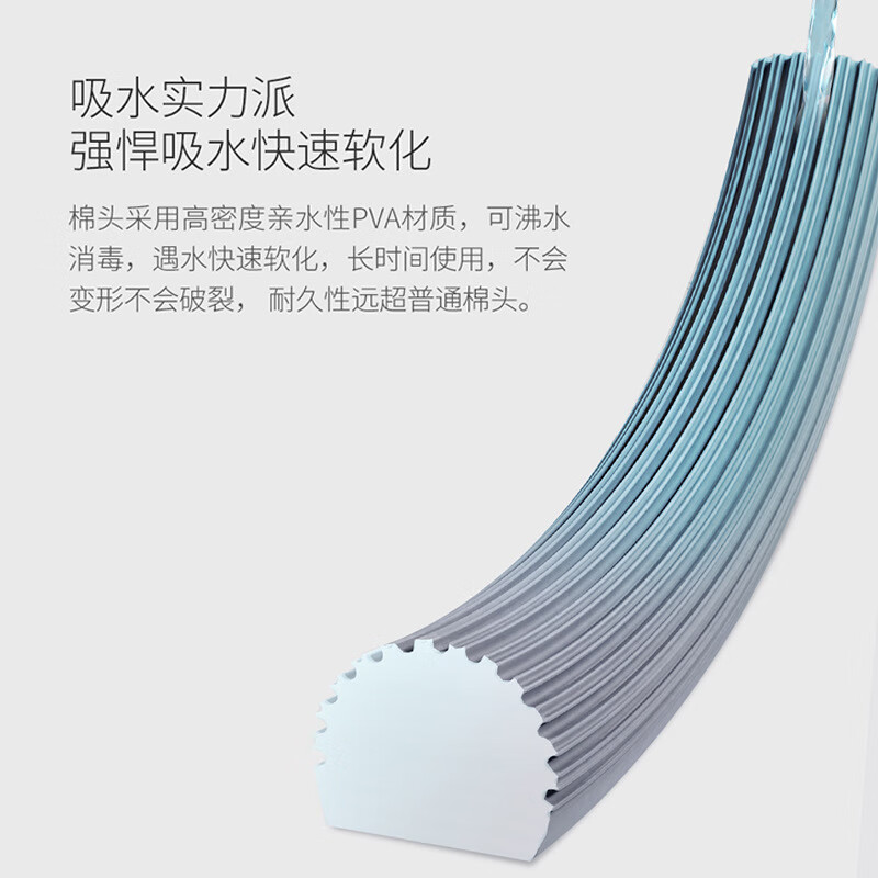 华威曼对折式拖把懒人强吸水家用大号免手洗一拖净拖布胶棉拖 28cm拖把套装+1个棉头-颜色随机