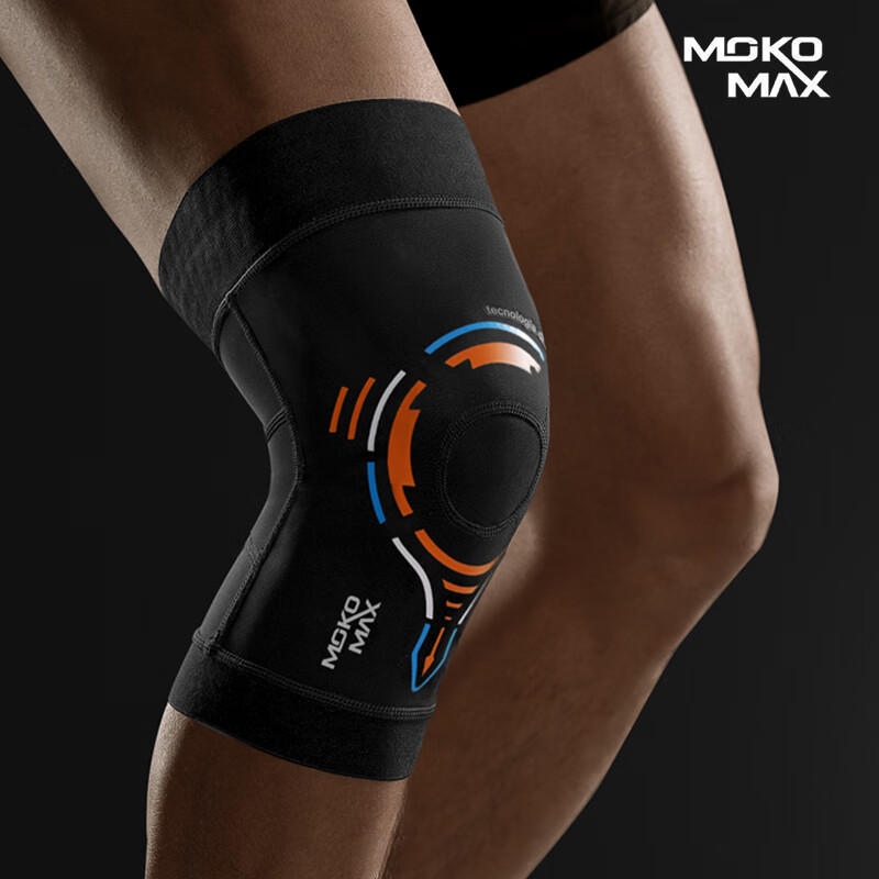 MOKO MAX意大利运动护膝户外跑步羽毛球男女半月板损伤护具护腿髌骨保护 次代专业加强款 S码 (大腿围 30CM-45CM)