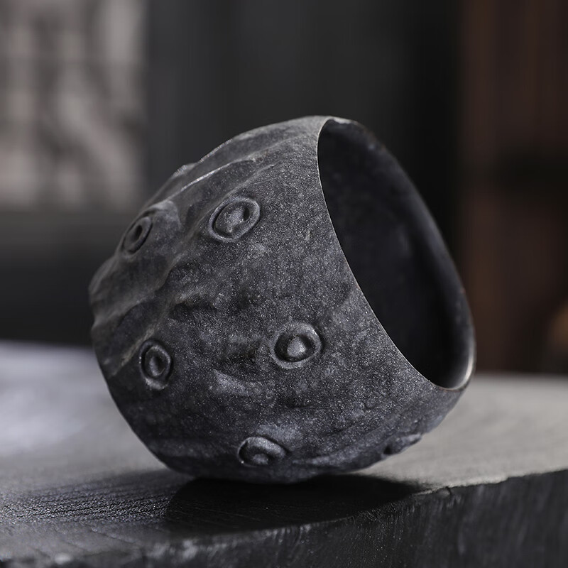 尚丰石匠天然冰碛岩茶杯中式大号手工主人杯石头单杯品茗创意养生功夫