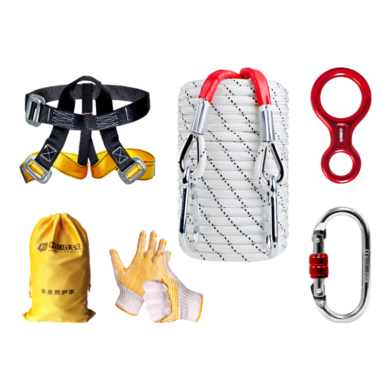中加沃安逃生安全繩緩降器鋼絲芯防火燒高樓火災應急救援繩索高層應急裝備40米