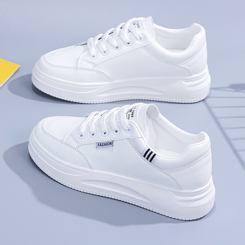 新百伦官方小白鞋女真皮2024新款春季百搭厚底休闲旅游鞋运动 旗舰