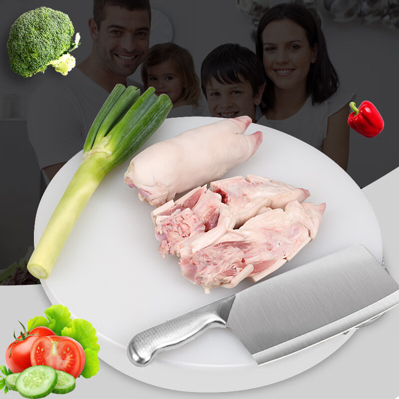 鑫厨荣定做加厚食品级PE塑料胶切菜板墩砧板商用圆形板用肉案板菜板 直径32*2CM家用