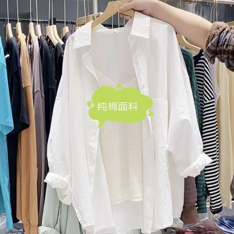 雷黛茜衬衫2024春夏款慵懒风大版显瘦糖果炫彩色休闲 6642 乳白色 优质面料 S 建议80-100斤