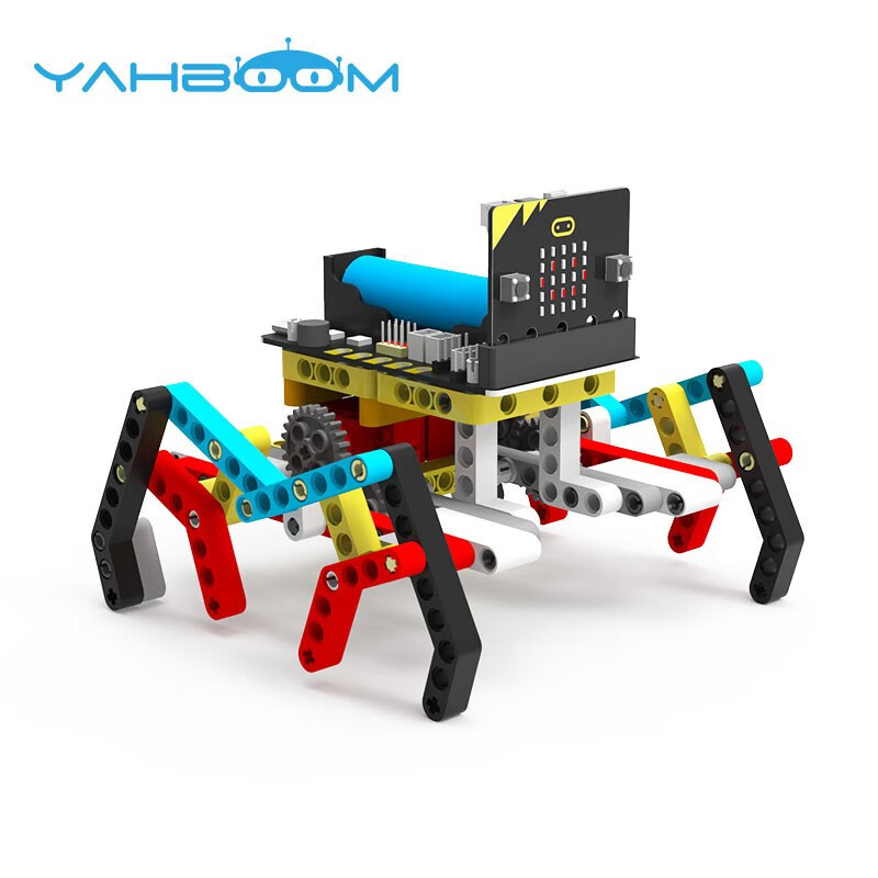 亚博智能（YahBoom） micro:bit可编程积木套件入门V2 创客Python机器人小车玩具 蜘蛛全套完整版