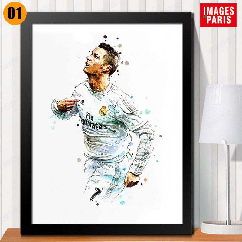 创京懿选c罗梅西内马尔伊布姆巴佩世界杯球星装饰画壁画挂画墙 01(c罗