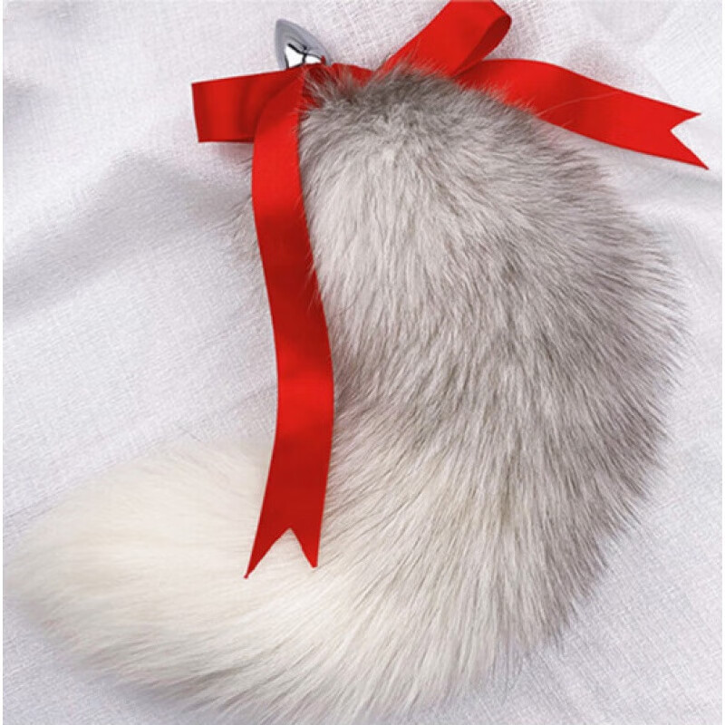 肛塞女cos道具小号性感夫妻尾巴真毛40cm女可拆狐狸尾巴肛塞 十字狐真