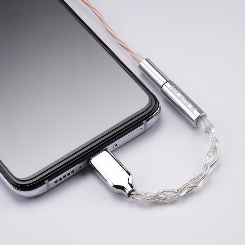 NICEHCK转接线适用于苹果Lightning安卓TypeC原道HiFi小尾巴DAC转接头解码耳放 Lightning转4.4mm 8股纯银