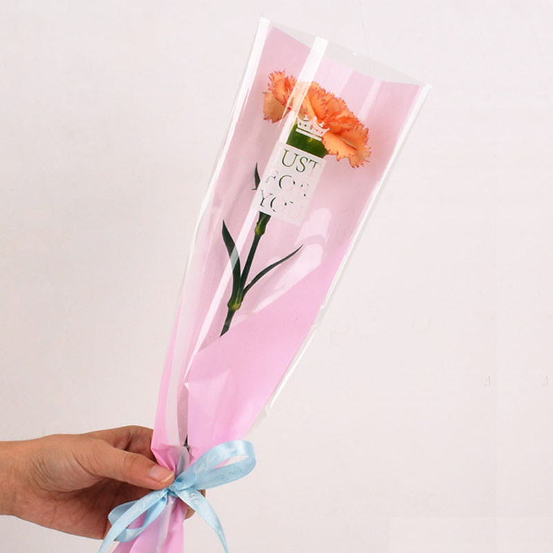 赞玥 50个装鲜花单支袋包花袋  玫瑰花花束包装袋 花店包花材料花袋