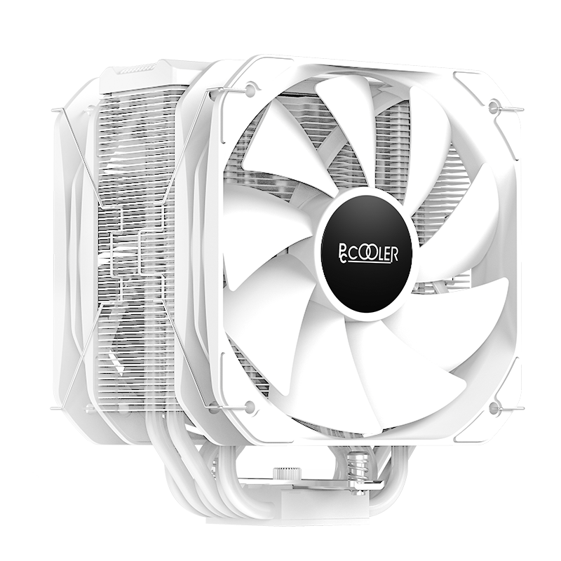 超频三东海EX6000 CPU散热器6热管双风扇回流焊铜底底座13CM性能风扇支持1700 AM4 白色双风扇