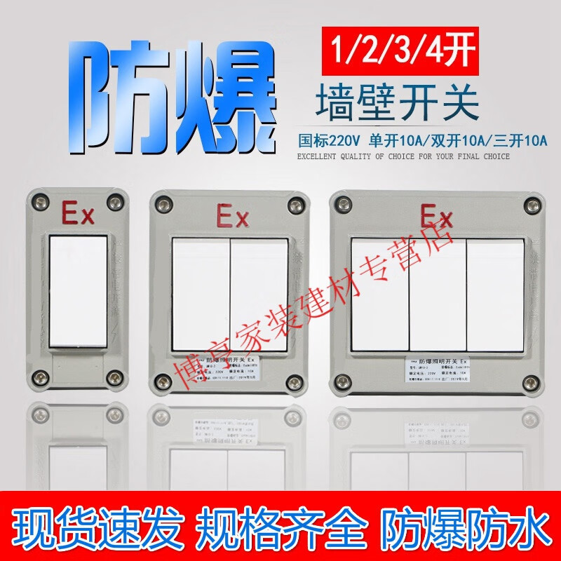 致荟树防爆开关220v10a明装暗装墙壁86型单开双开三开四开工业照明