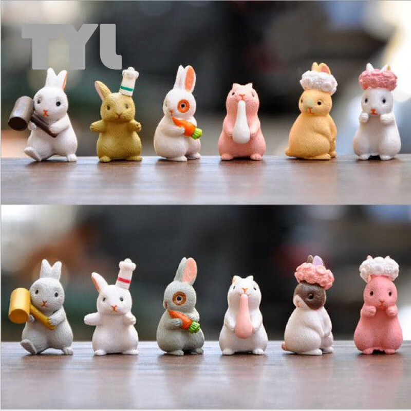 仿真迷你小动物模型玩偶卡通微景观摆件过家家玩具 值款:整套12只装